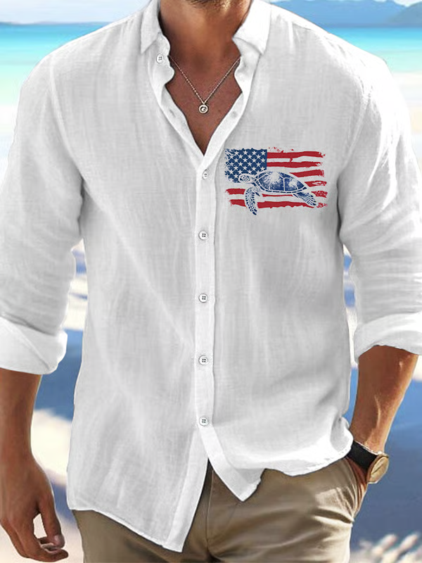 Men's Independence Day Printed Casual Shirt
