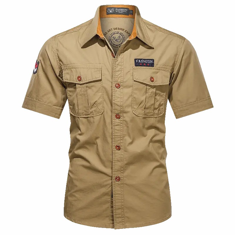💪Men’s casual pure cotton work short-sleeve shirt
