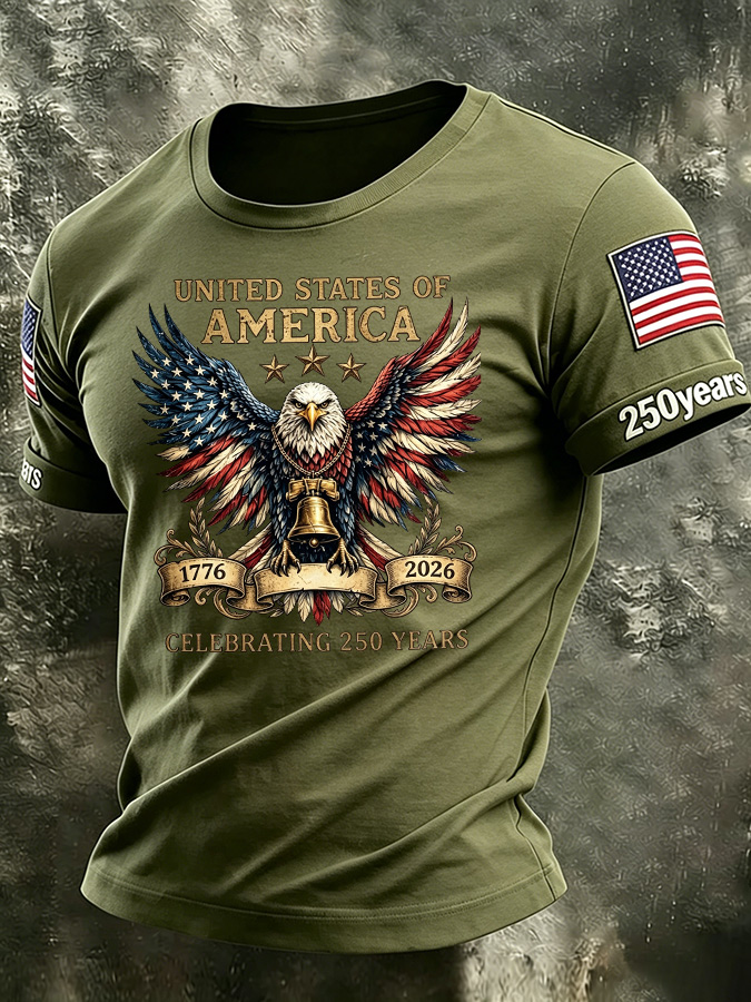 Men'S America Flag Printed Casual T-Shirt