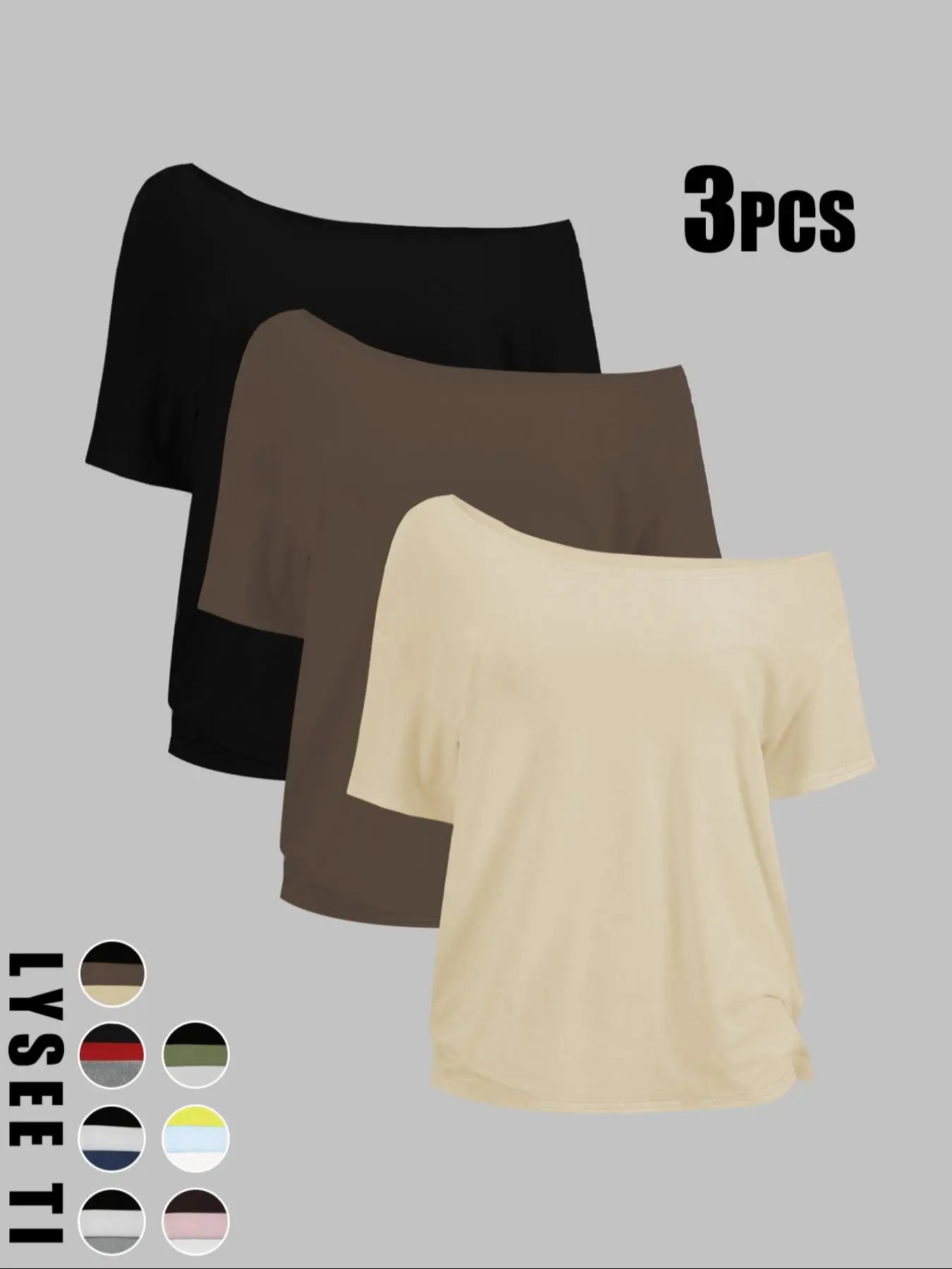 🔥🔥Women's Solid Color Tee, Casual Basic Essential Short Sleeve T-shirt Top