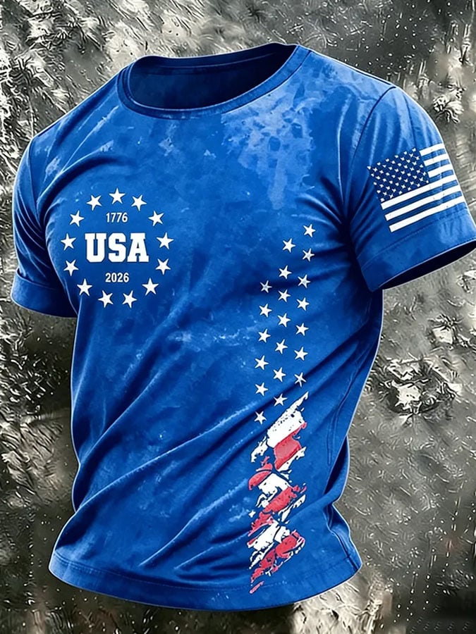 Men's Retro Print Short-Sleeve T-Shirt