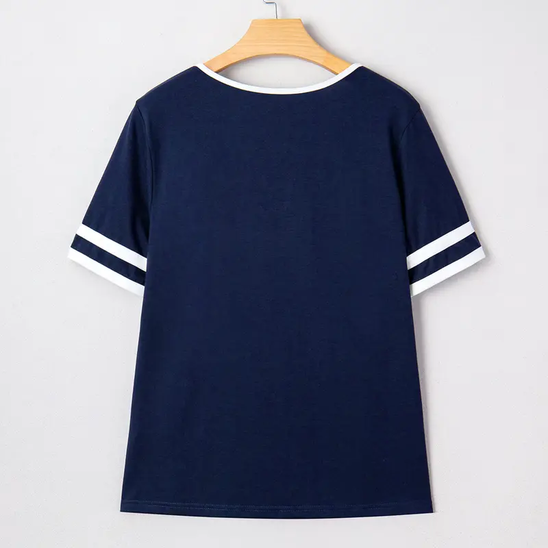 Summer Collection Women's Tops — V-Neck, Short Sleeve, Slim Fit