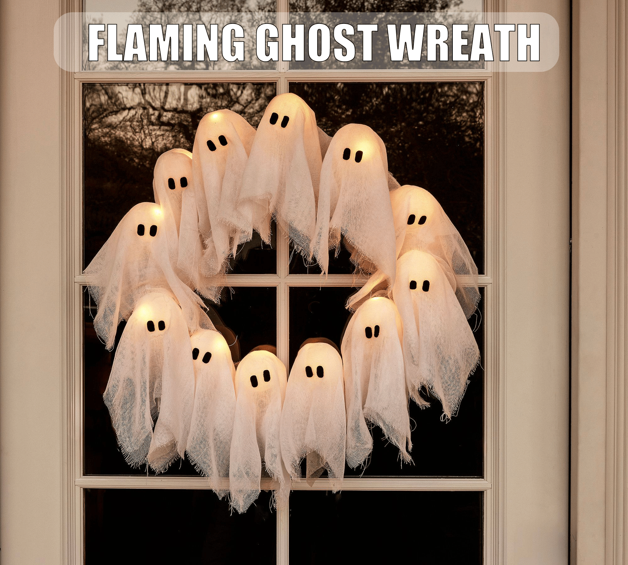 2026 Flaming Ghost Wreath