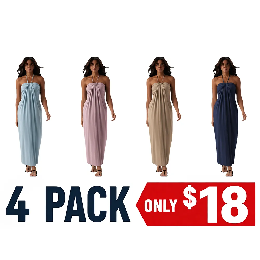 ☀️Halter Tie Back Maxi Dress with Pockets