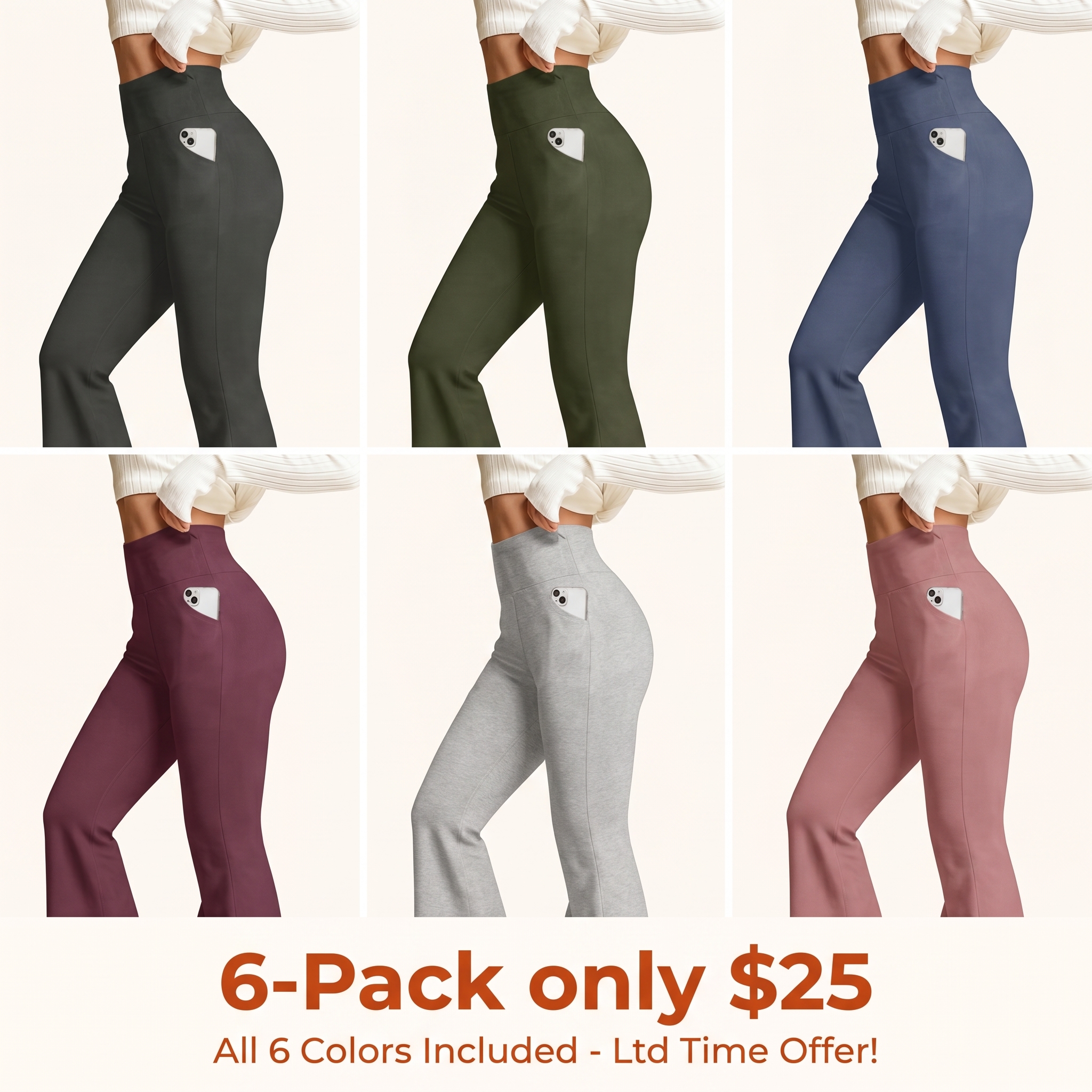 Women's High-Waisted Stretchy Wide-Leg Pants