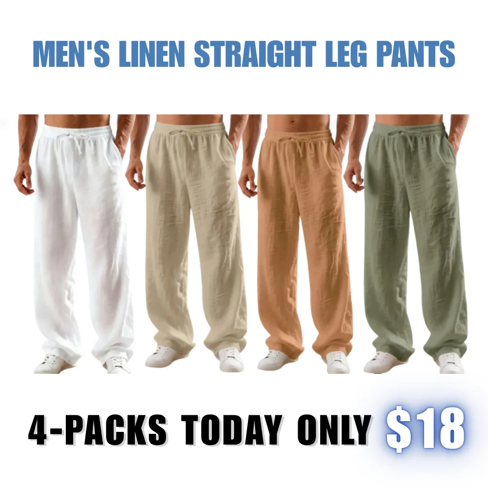Men's Linen Straight Leg Pants