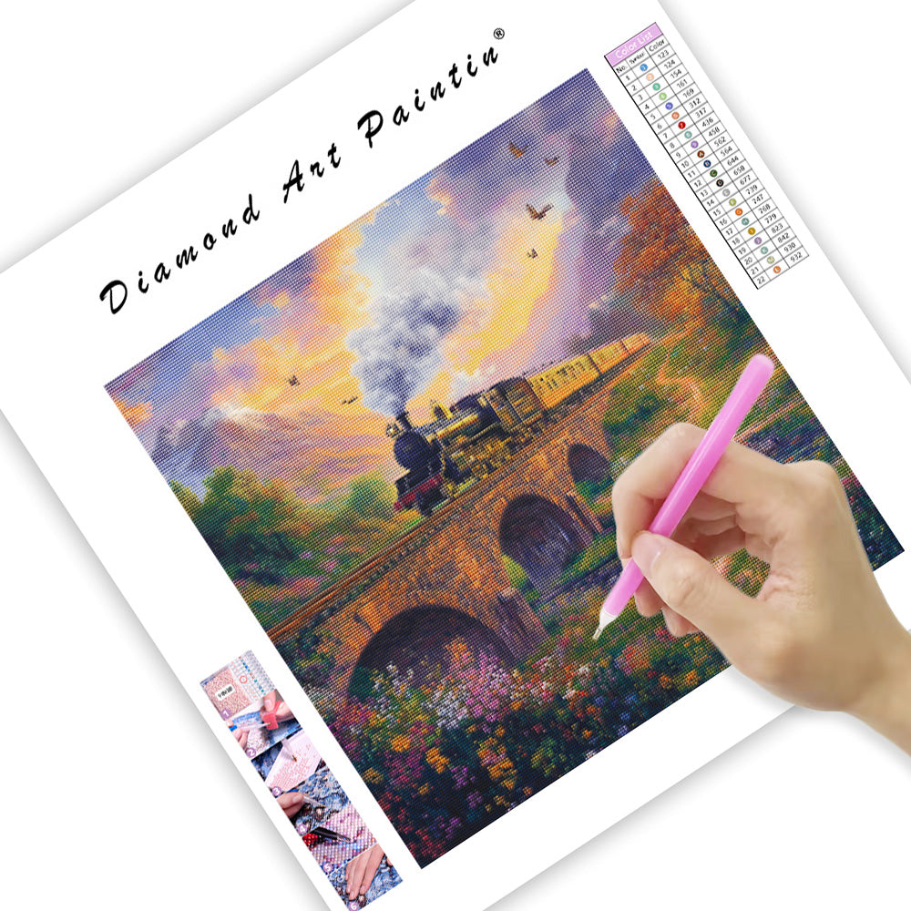 Vintage Steam Locomotive - Diamond Painting