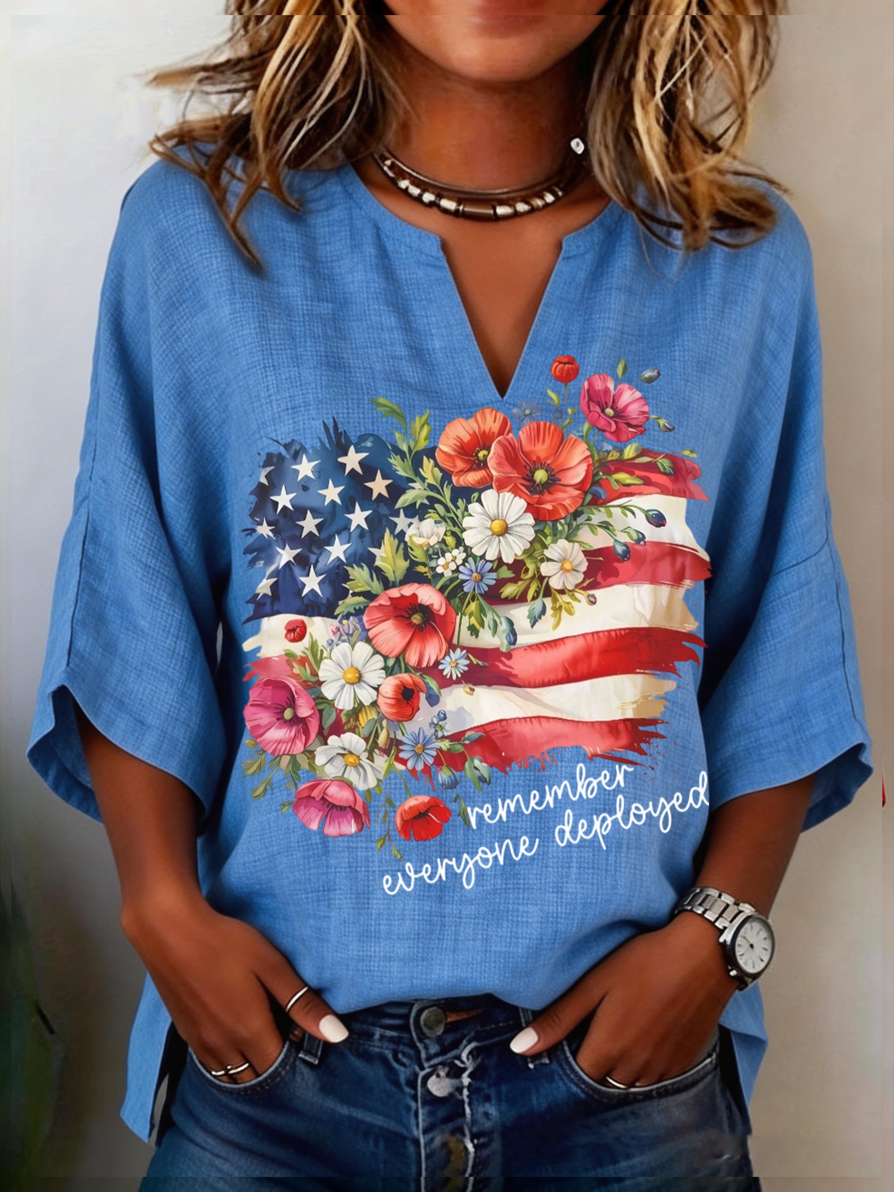 Women's Red Friday Printed Casual Shirt