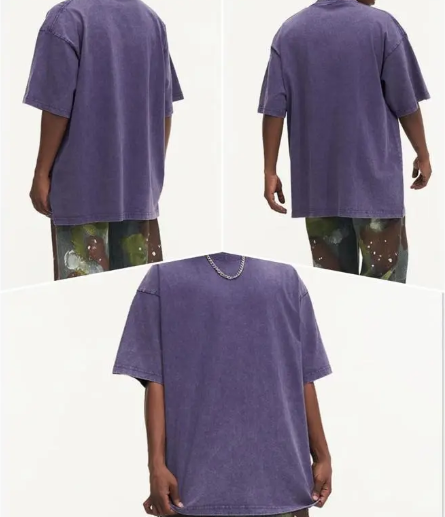 Unisex Gym Vintage Heavyweight T Shirts Cotton Workout Acid Wash Baggy Tees