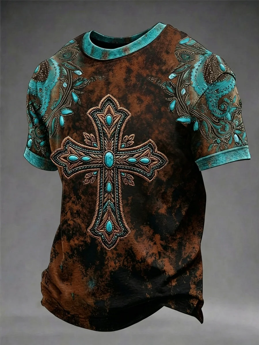 Men'S Faith  Print Casual Top