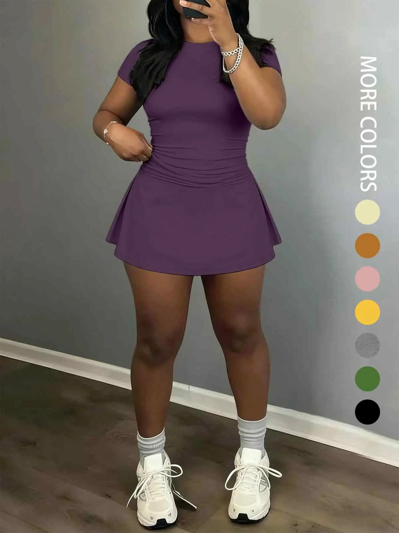 Women’s Stretch Active Lounge Set – Short Sleeve Top & Shorts 2-Piece Outfit