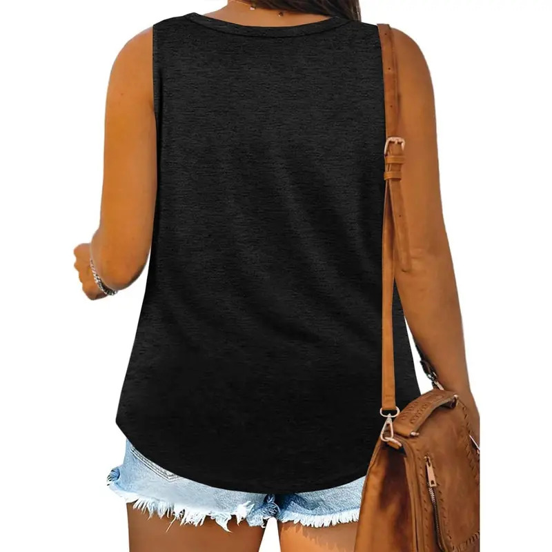 Plus Size Tank Tops for Women Summer Sleeveless Scoop Neck T-Shirts Tops Casual Tees Tunics Shirts