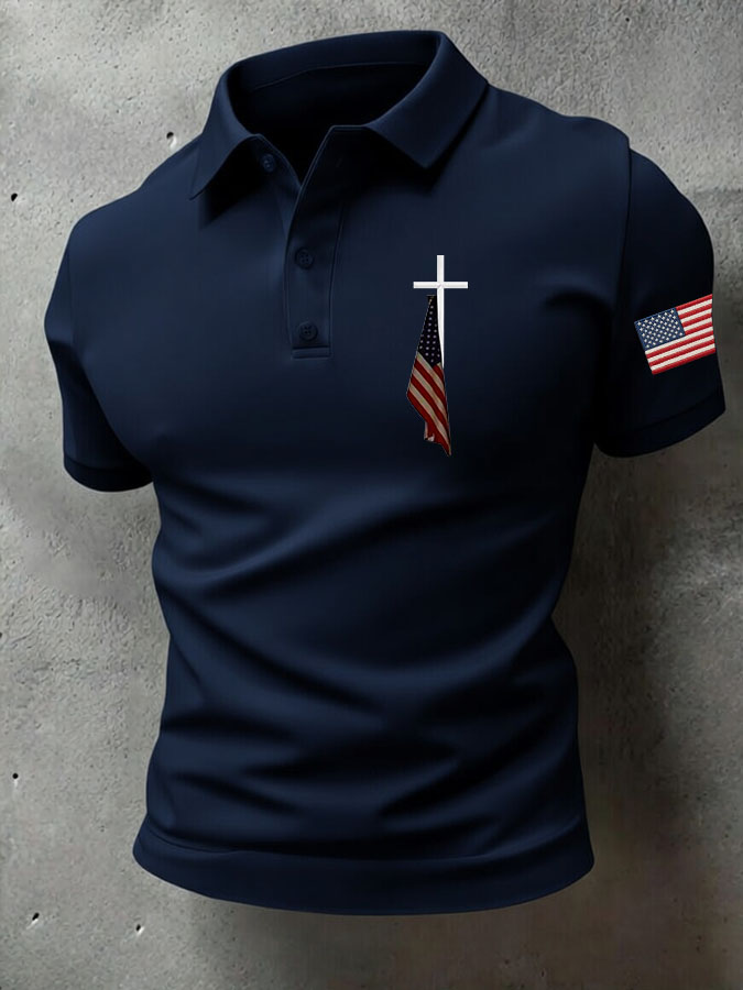 Men's Cross Flag Polo Shirt