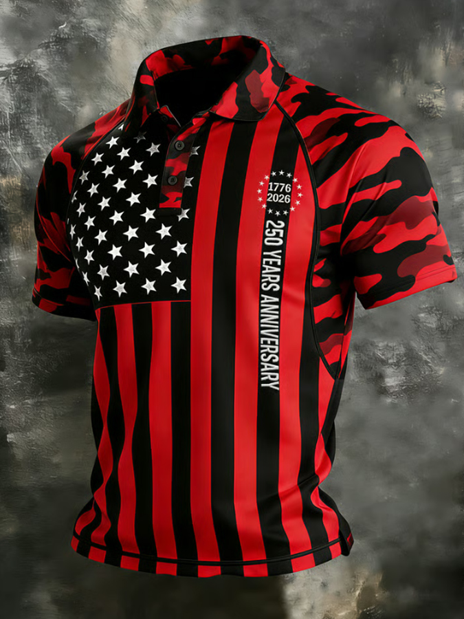 Men's American Flag Pattern Design Top