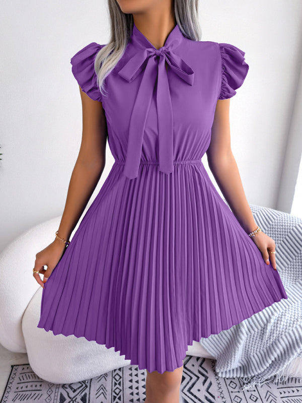 Temperament Lace-Up Waist Pleated Skirt