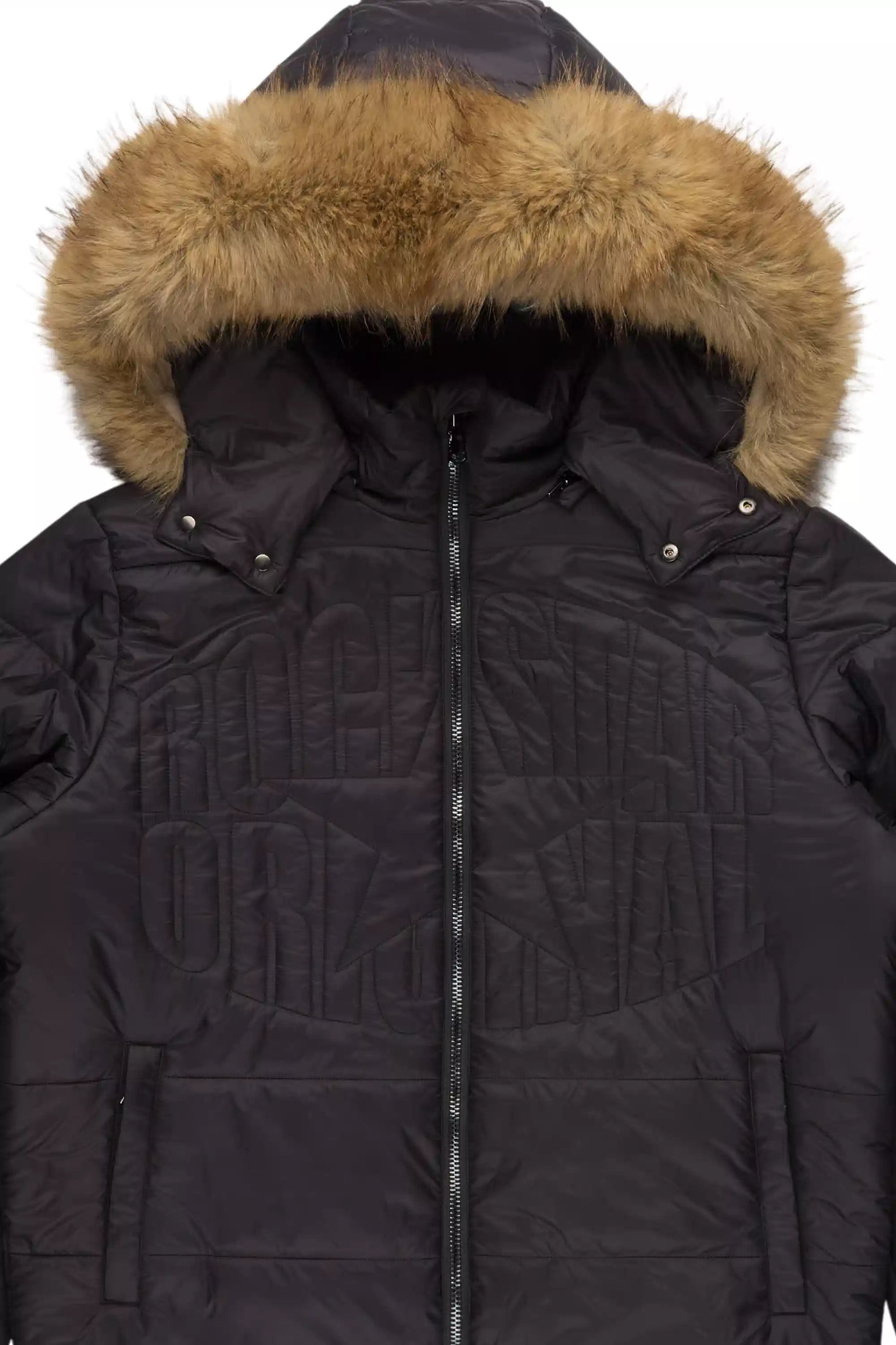Marlona Black Oversized Puffer Jacket