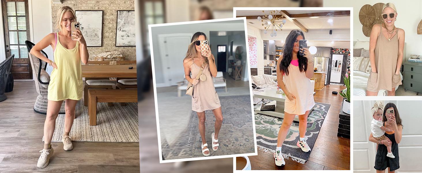 ⚡Mother's Day Sale🔥 Women's Summer Sleeveless Mini Dress with Built-in Shorts