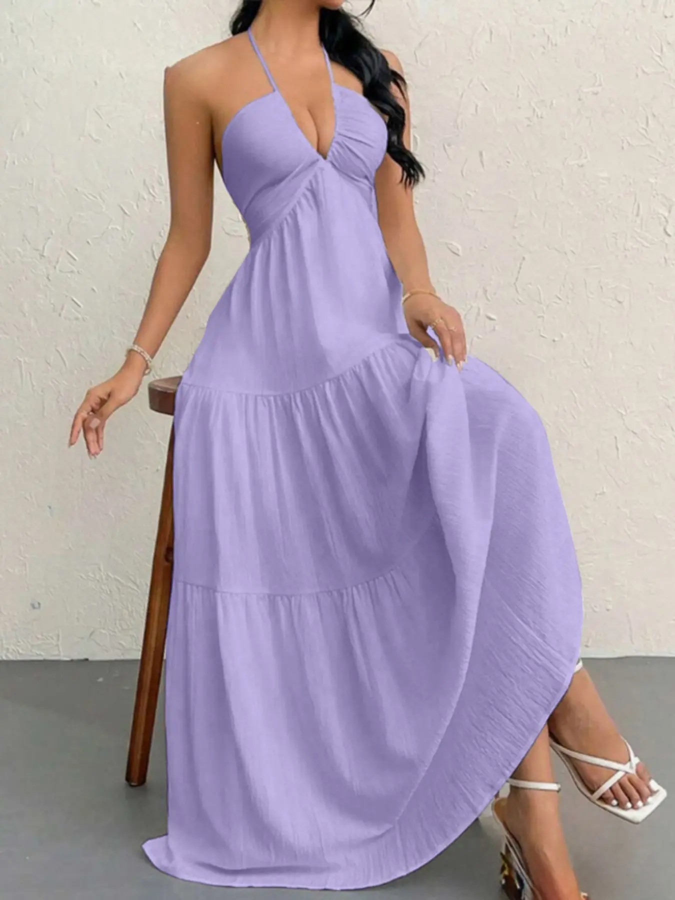 Women's Solid-Color Dress Casual, Loose-Fit, Sleeveless Dress & Ideal for Beach Vacations