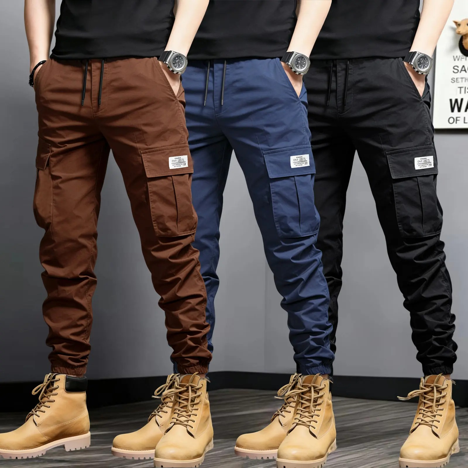 Men's Cargo Pants with Multi-Pockets