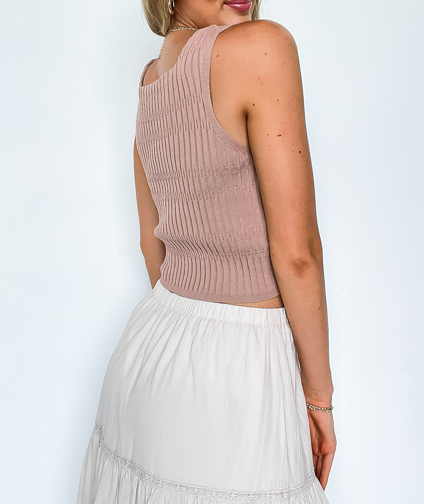 Square Neck Techno Rib Tank