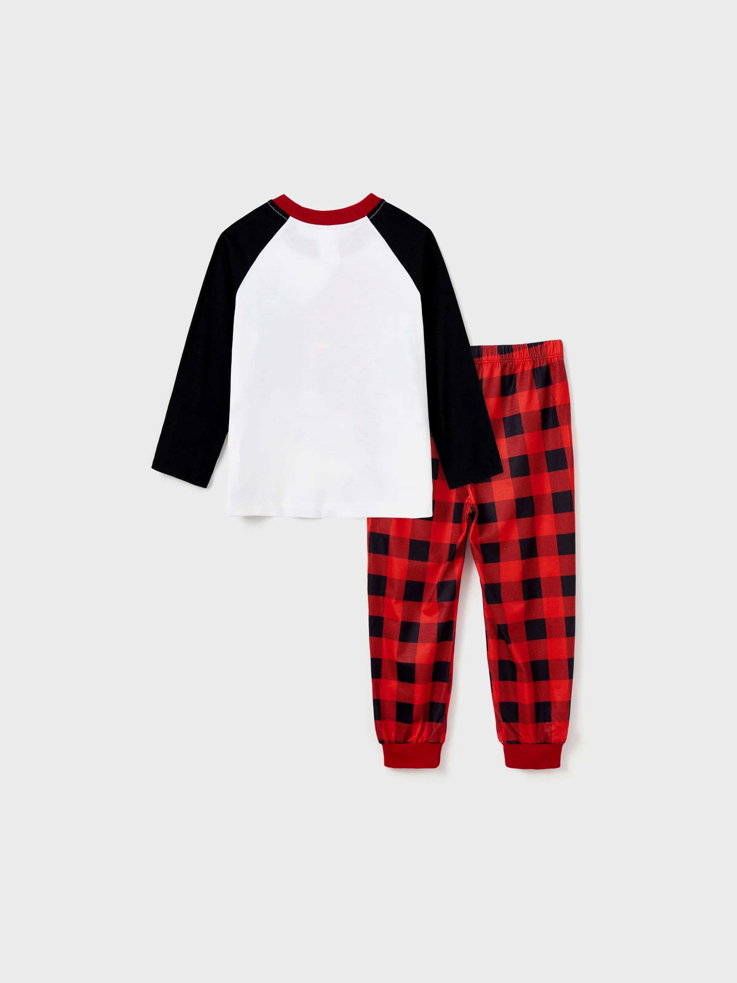 Christmas Family Matching Santa Print Raglan Sleeves Pajamas Sets with Christmas Socks (SGS Certied Safety) Red