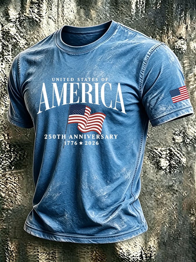 Men's Retro Print Short-Sleeve T-Shirt
