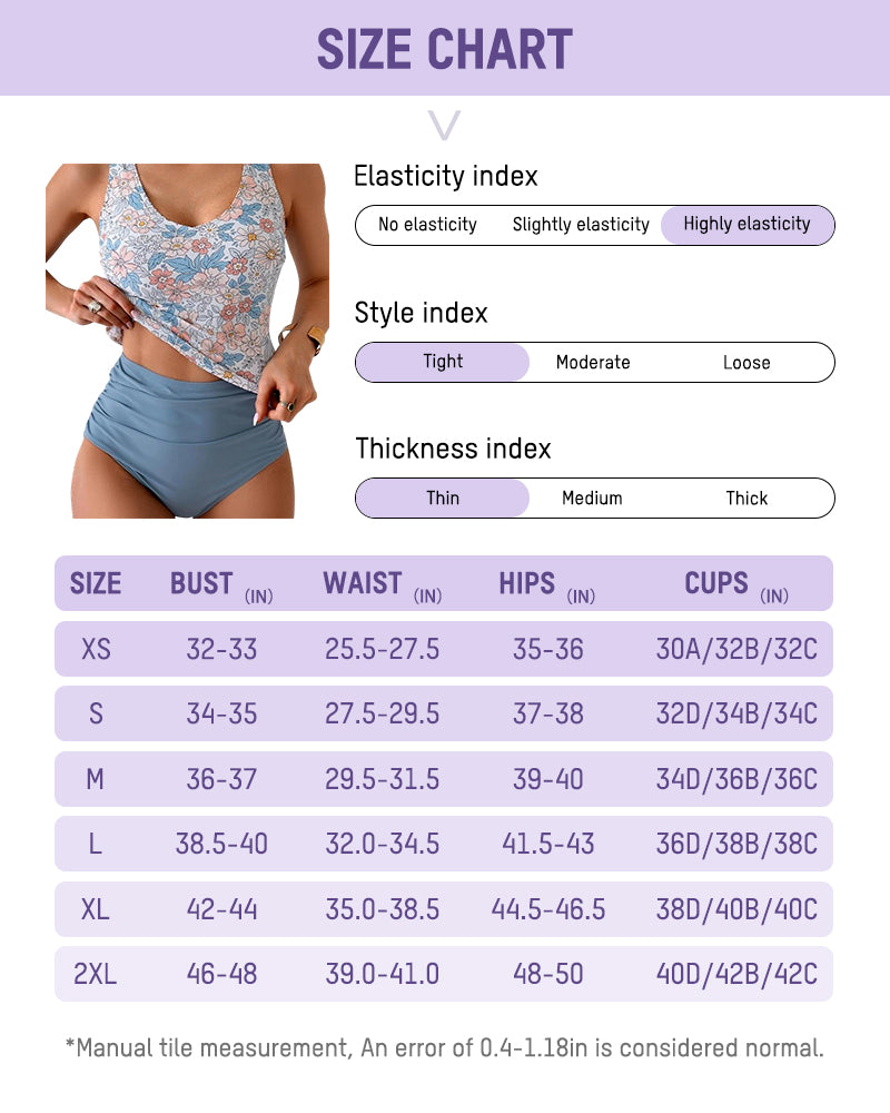 High Waist Two Piece Tank Swimsuit