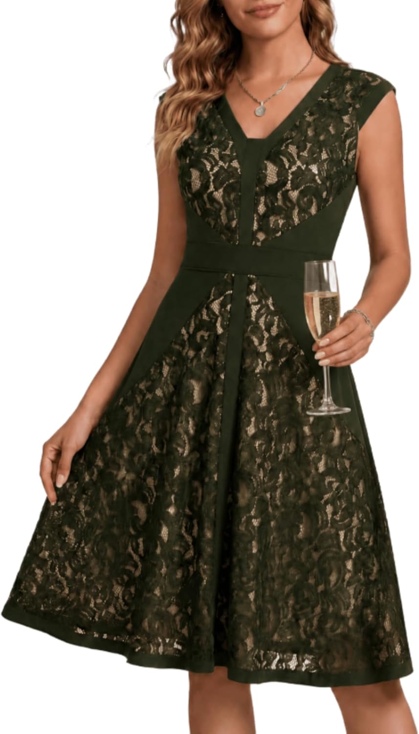 🌸 Elegant Floral Lace V-Neck Evening Gown
