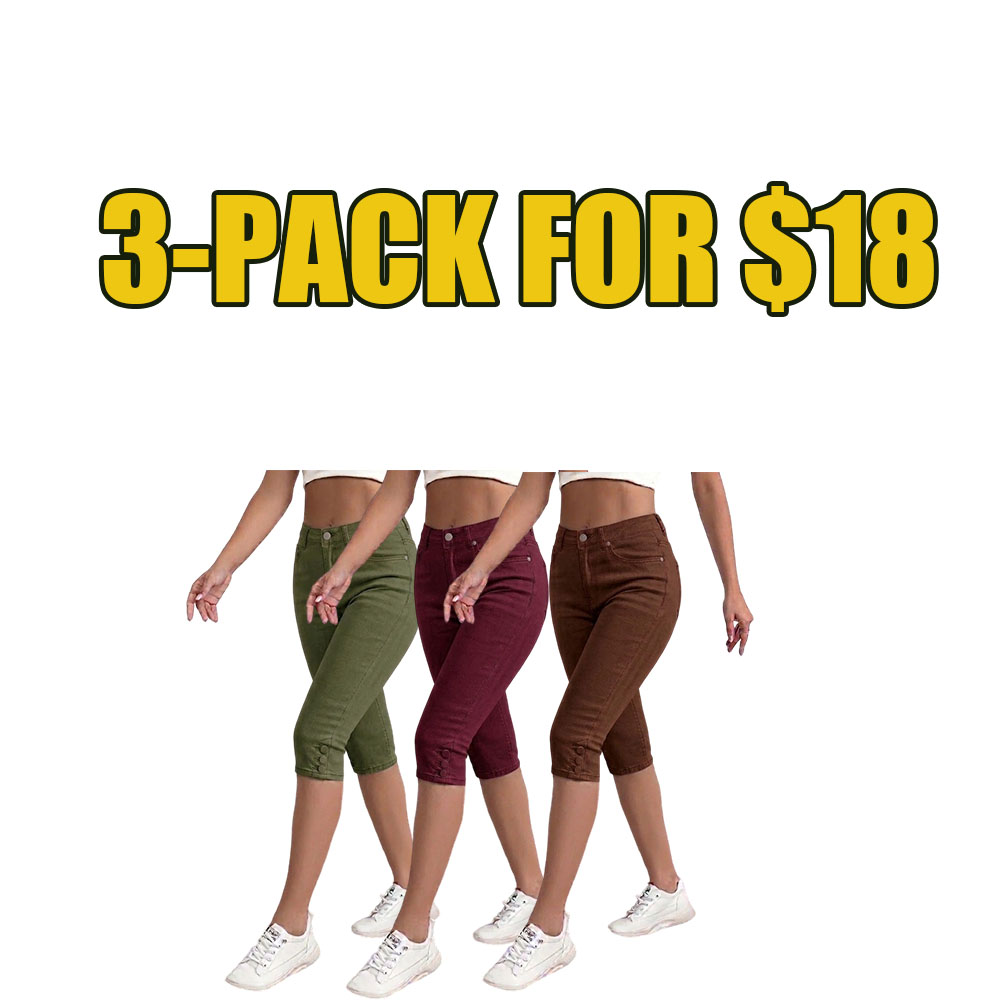 High-Waisted Denim Capri Jeans for Women