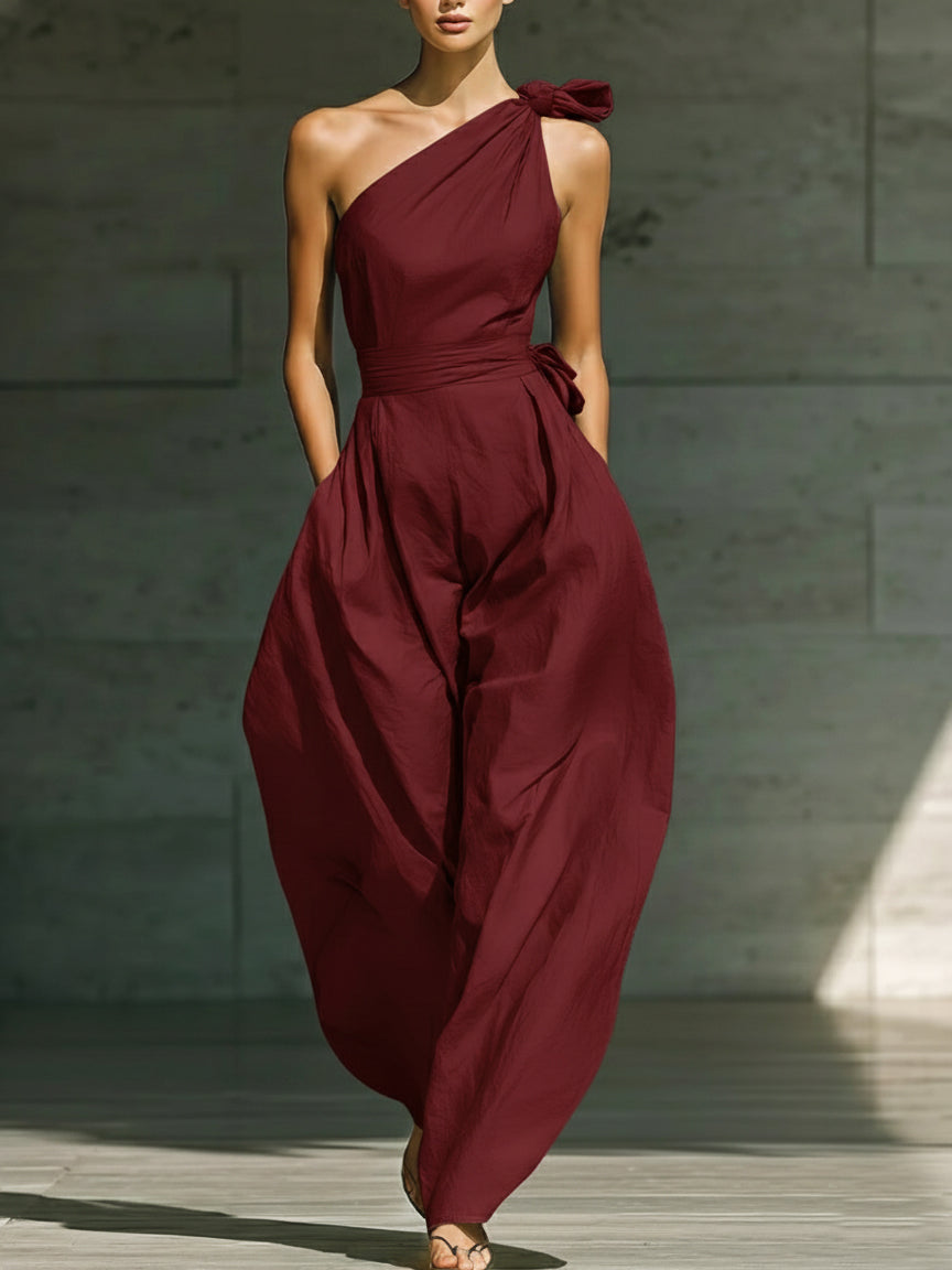📦📦LAST DAY SAVE 49% ⏰Elegant Off-the-shoulder Loose Linen Jumpsuit