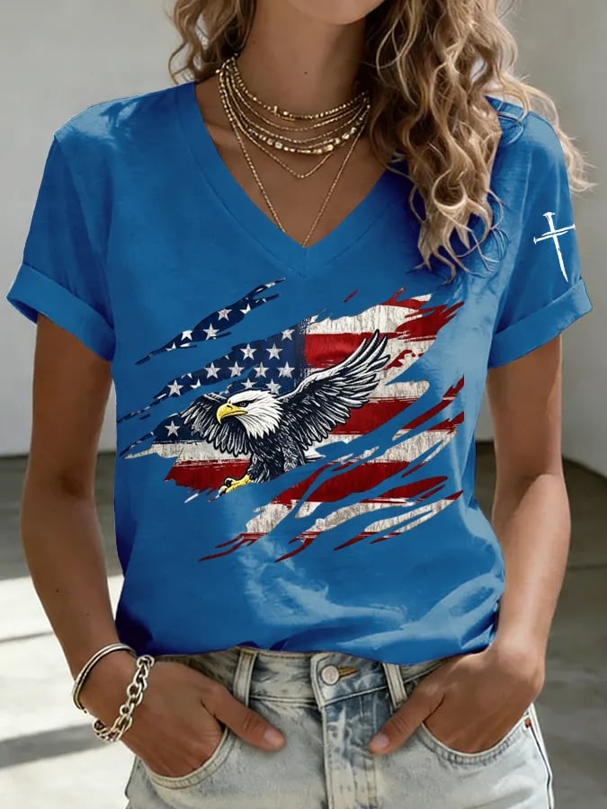 Women's USA 250th Anniversary Print Casual T-shirt