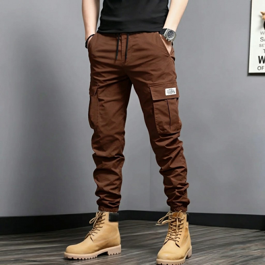 Men’s Cargo Jogger Pants – Slim Fit Multi-Pocket Tapered Casual Pants