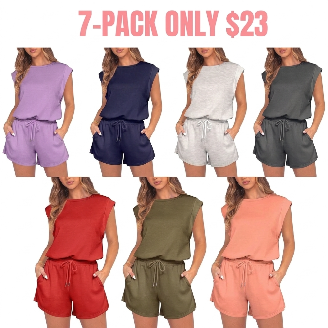 🌞 Adjustable Waist Utility Summer Romper