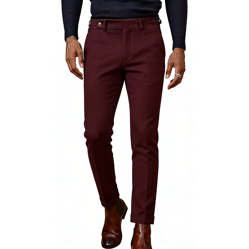Men's Herringbone Tweed Wool-Blend Dress Pants