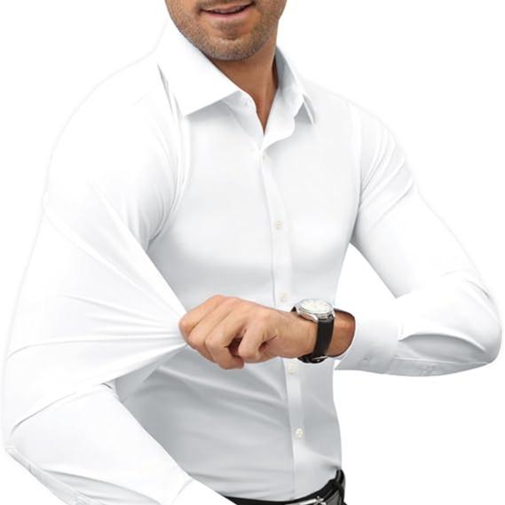 Men’s Stretch Slim-Fit Long Sleeve Dress Shirt