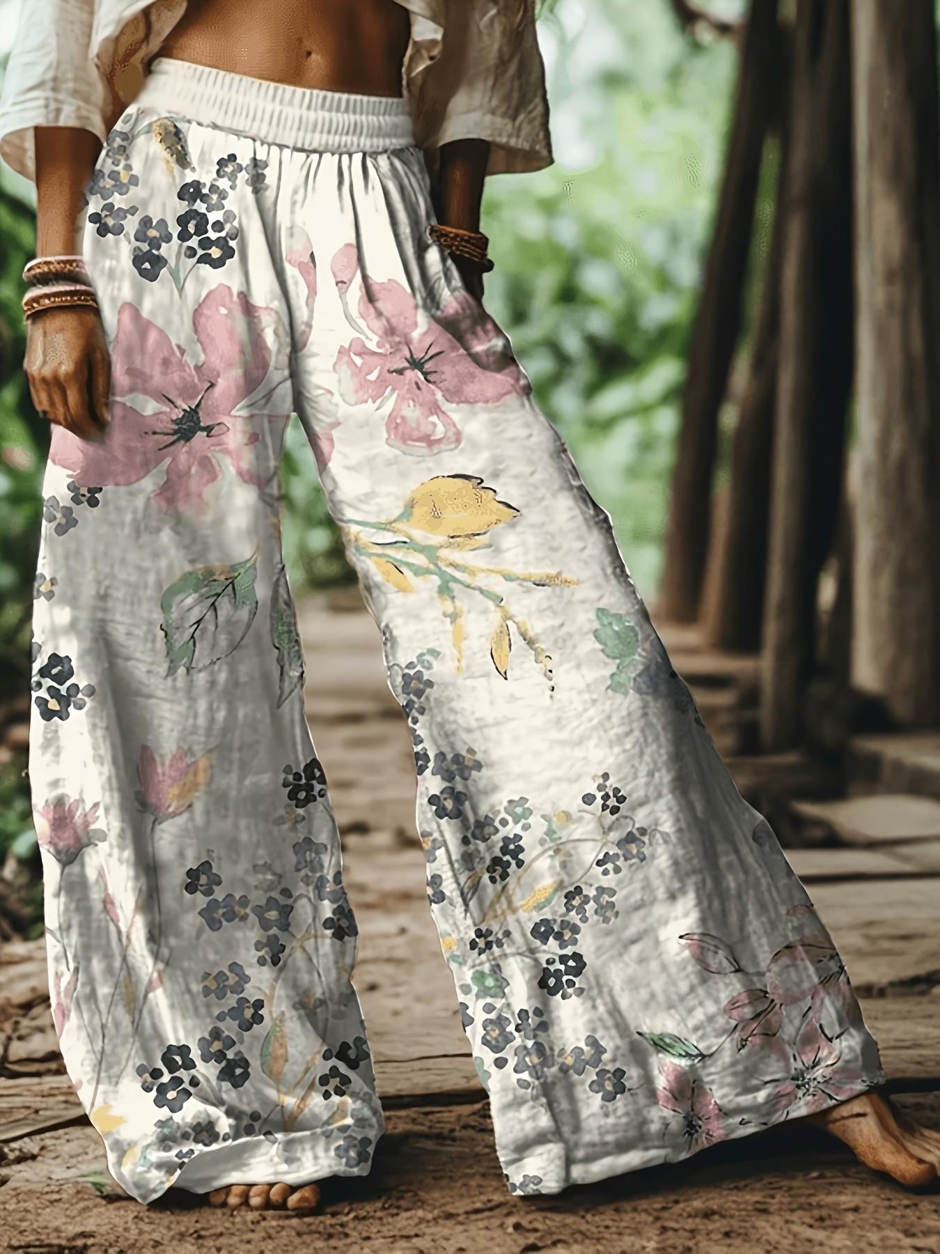 Women's Floral Casual Trousers — Comfortable, Breathable Fabric