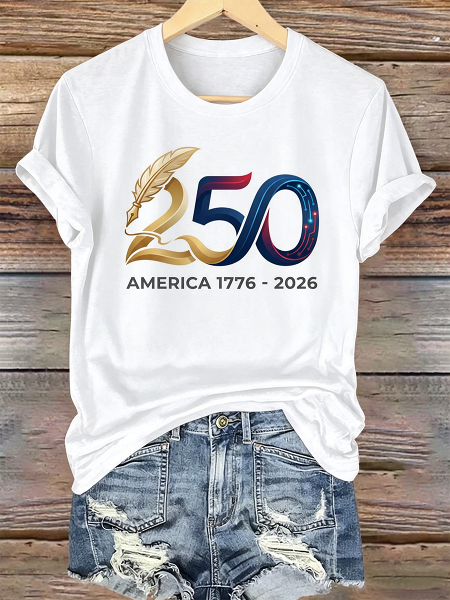250Th Anniversary Printed Round Neck T-Shirt From The United States