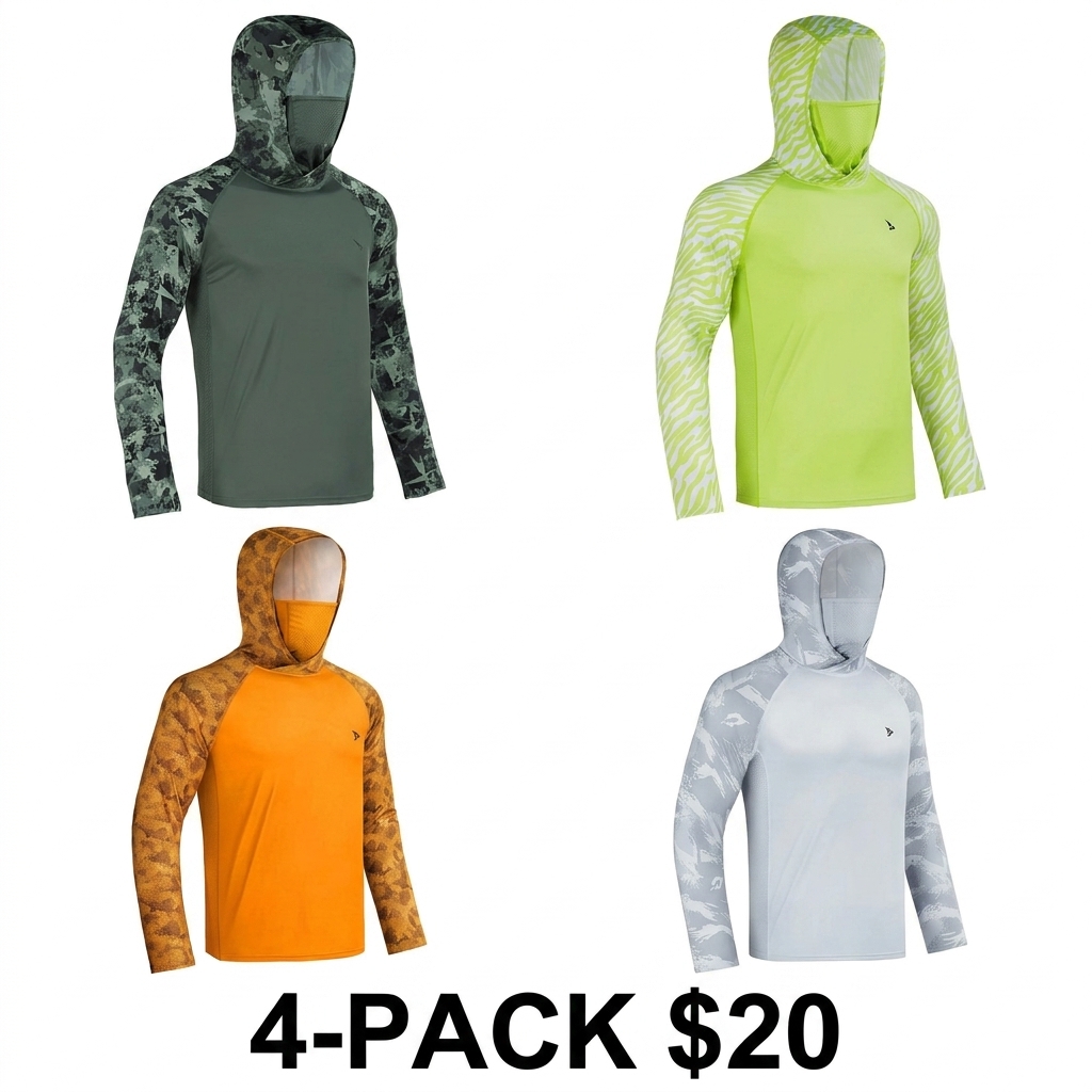 Men UPF 50+ UV Protection Long Sleeve Lightweight Quick Dry Moisture Wicking Breathable Athletic Activewear