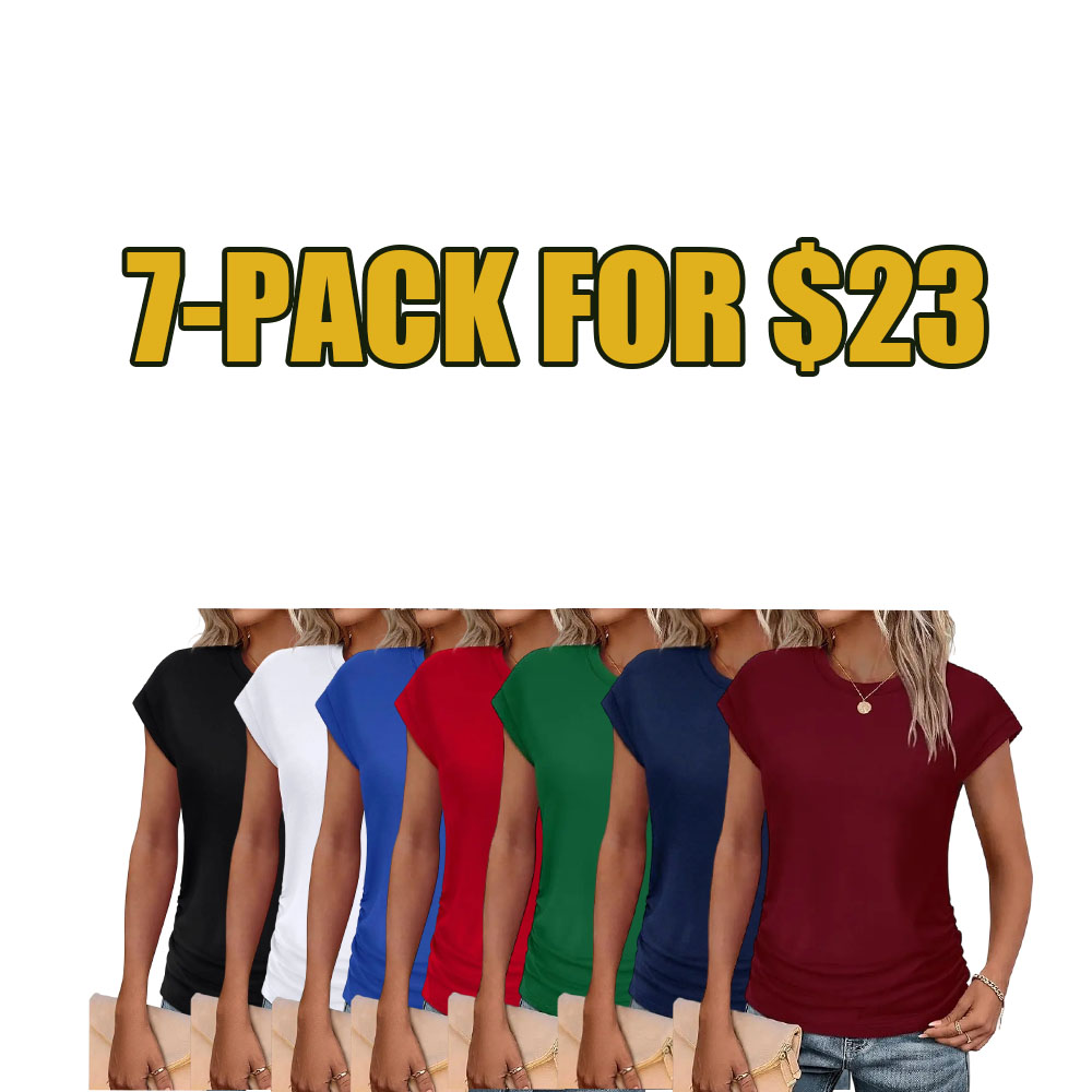 Women's Everyday Ruched Cap Sleeve Tee