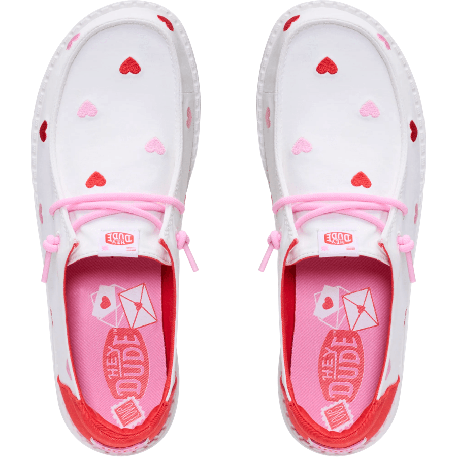 Wendy Embroidered Hearts - White/Multi