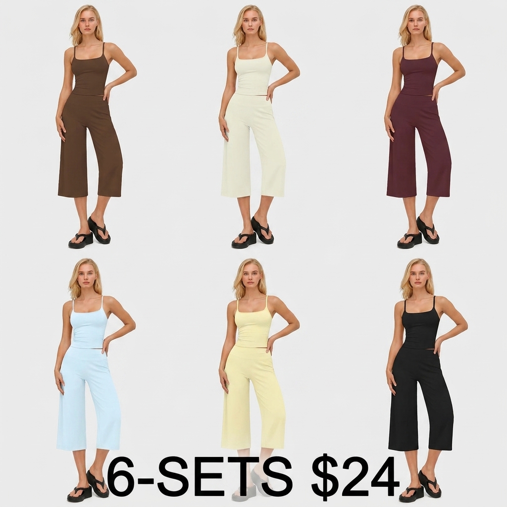 Women's 2-Piece Athleisure Workout Set – Slimming Camisole Tank & High Waisted Quick-Dry Shorts