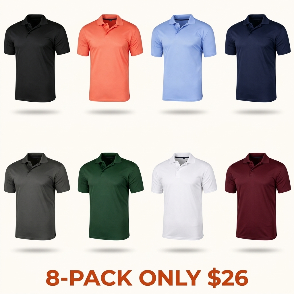 Men's Quick-Dry Short-Sleeve Sports Polo Shirt (Available in Big & Tall Sizes)