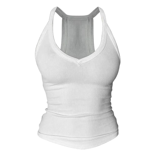 V Neck Cotton Tank Tops with Shelf Bra