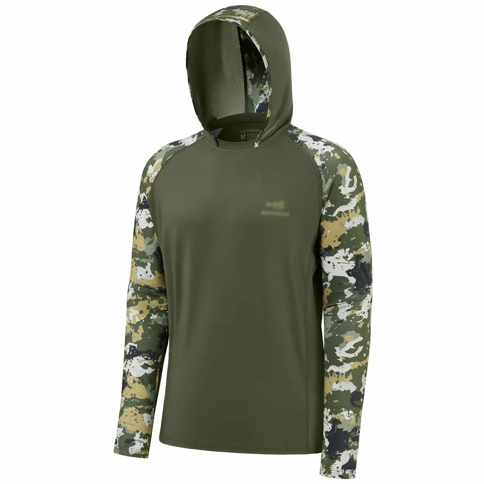 Men's UPF 50+ Long Sleeve Fishing Hoodie – Camo Cooling Shirt with Pockets & Thumbholes