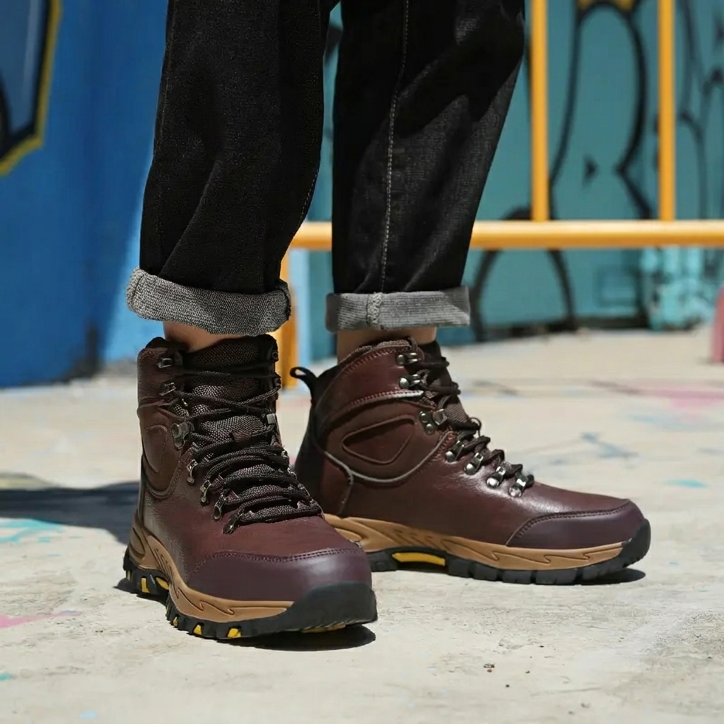 Men's Waterproof Safety Boots – Rugged Steel-Toe Work Boots with Crush and Puncture Resistance