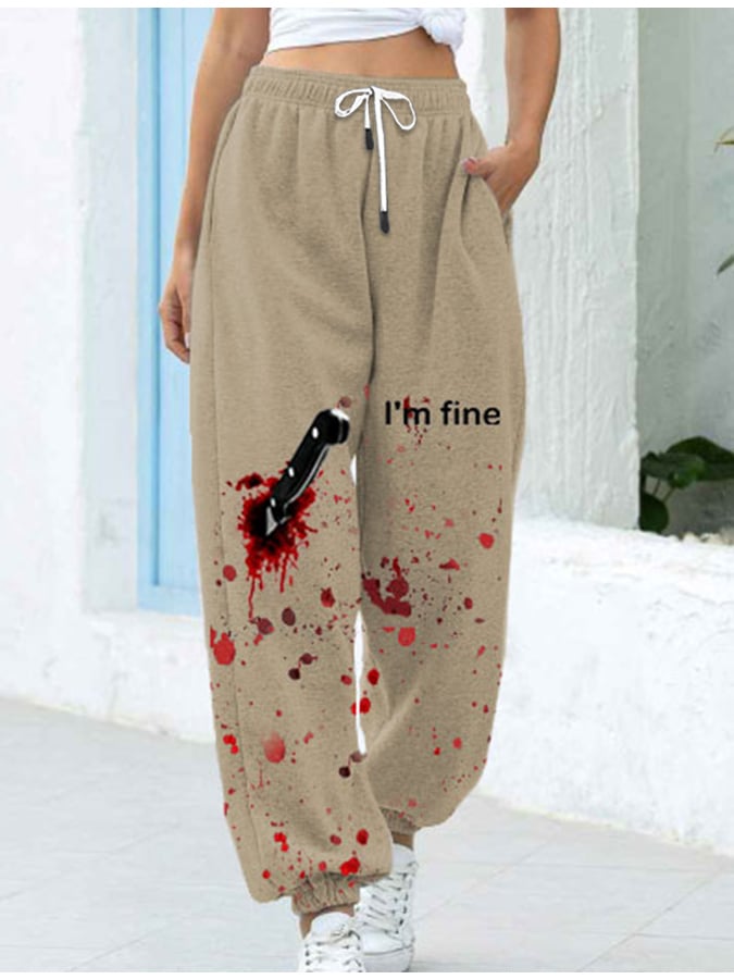 Women's Halloween I'M FINE Bloodstained Sweatpants