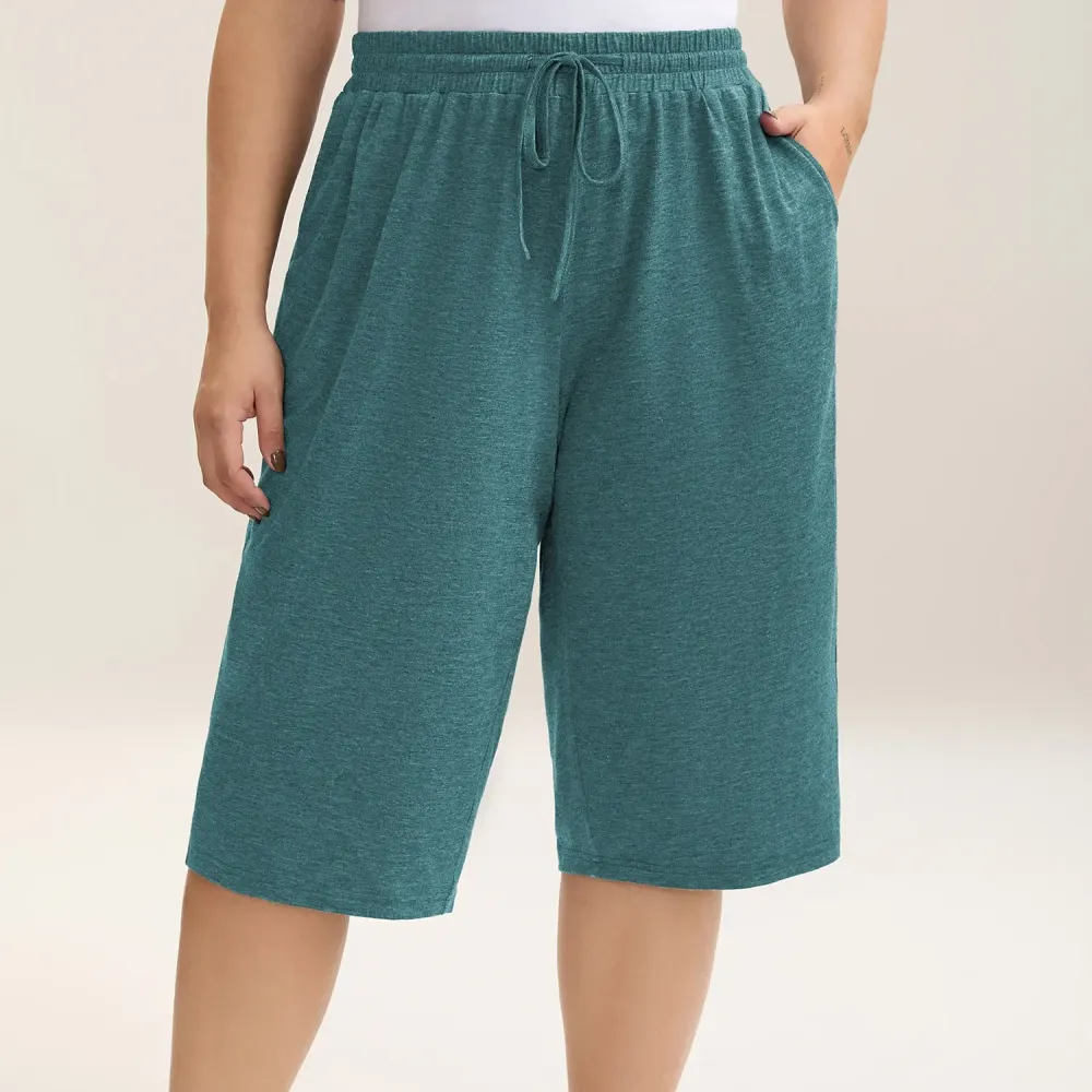 Color-block Knitted Drawstring Lounge Pants