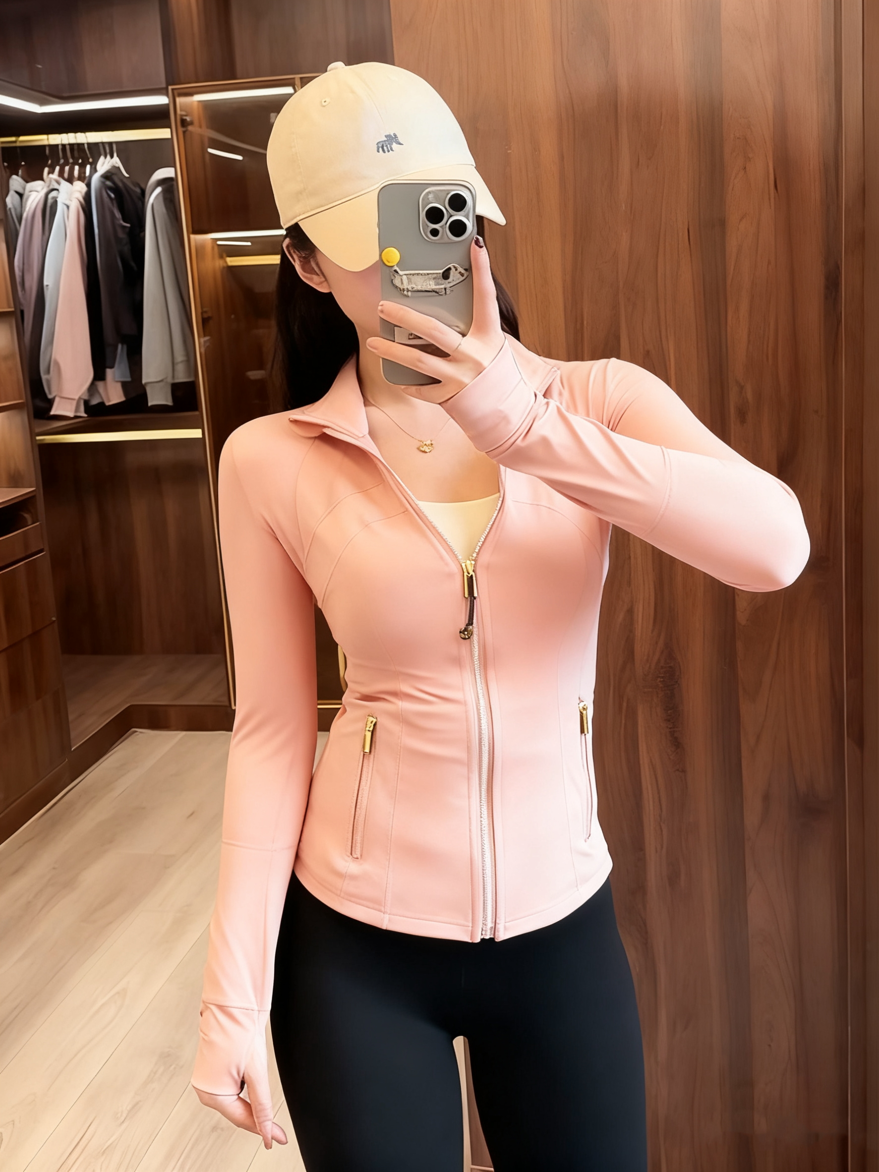 Yoga suit gold zipper version women's yoga jacket
