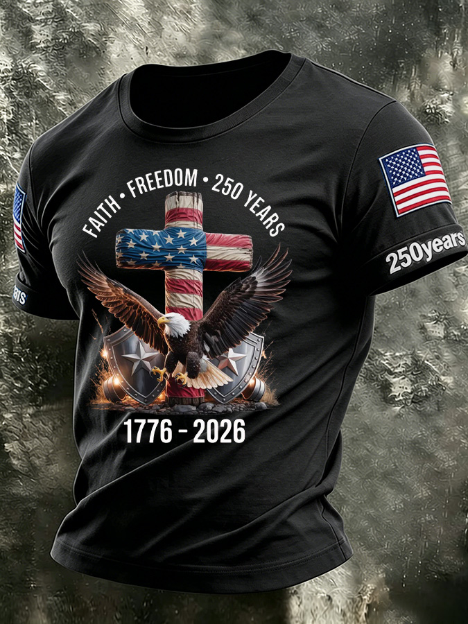 Men'S America Flag Printed Casual T-Shirt
