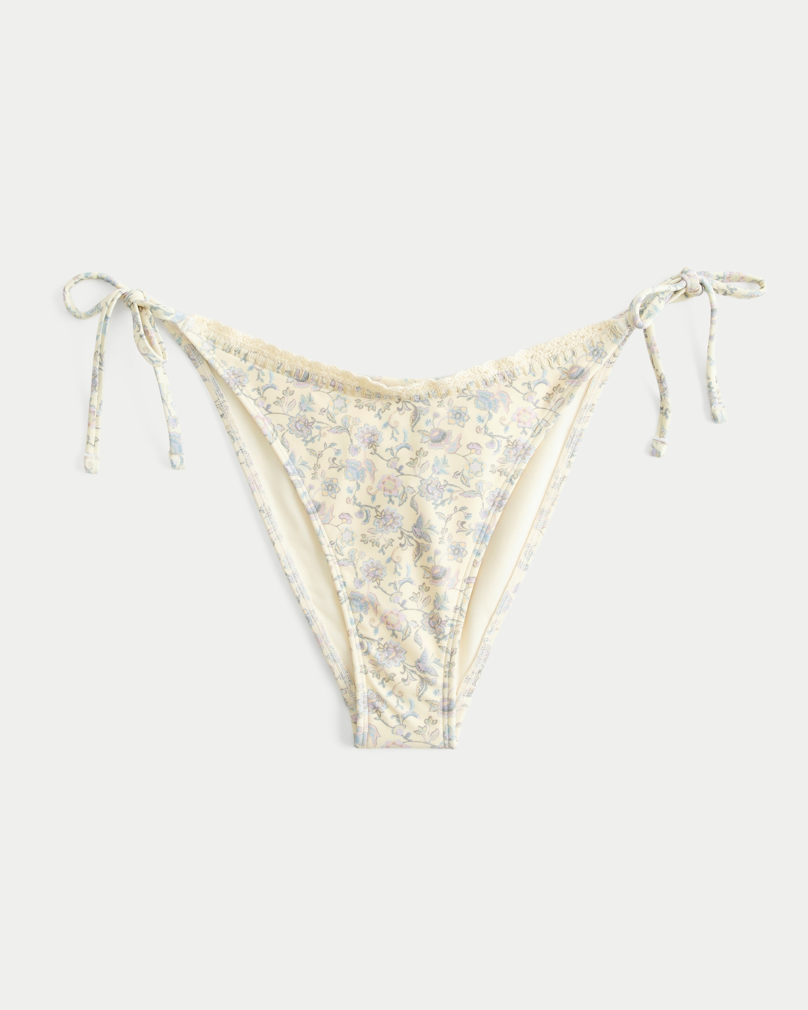 Stitched Trim Side Tie Cheeky Bikini Bottom